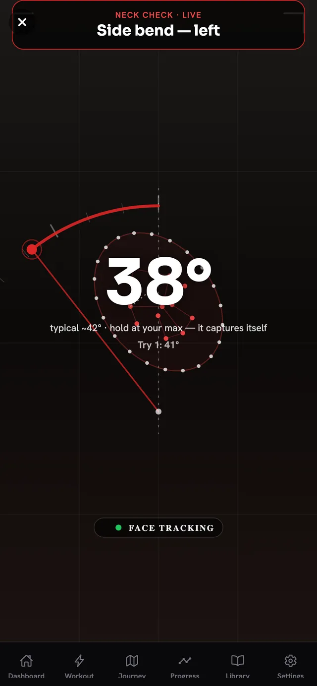 Live neck range-of-motion measurement in Posture 12